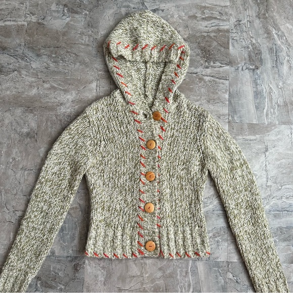 Anthropologie Sweaters - Anthropologie Kenji green knit crochet sweater